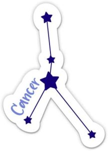 Squiddy Cancer Zodiac Sign Stars Cute - Vinyl Sticker (7" Tall) - Cancer Car Accessories for men