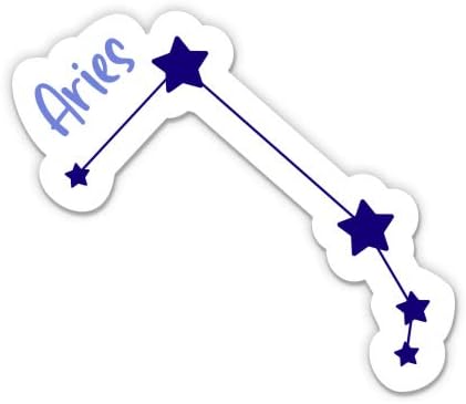 Squiddy Aries Zodiac Sign Stars Cute - Vinyl Sticker Decal for Phone, Laptop, Water Bottle (3" Tall) - Aries Sticker for men