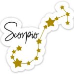 Squiddy Scorpio Sign Stars Constellation Zodiac Celestial - Vinyl Sticker - Large Size (12" Wide) - Scorpio Sticker for men