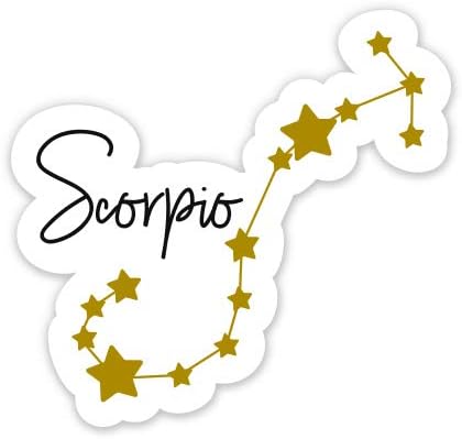 Squiddy Scorpio Sign Stars Constellation Zodiac Celestial - Vinyl Sticker - Large Size (12" Wide) - Scorpio Sticker for men