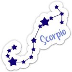 Squiddy Scorpio Zodiac Sign Stars Cute - Vinyl Sticker Decal for Phone, Laptop, Water Bottle (3" Wide) - Scorpio Sticker for men