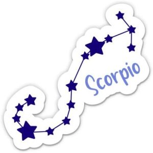 Squiddy Scorpio Zodiac Sign Stars Cute - Vinyl Sticker Decal for Phone, Laptop, Water Bottle (3" Wide) - Scorpio Sticker for men