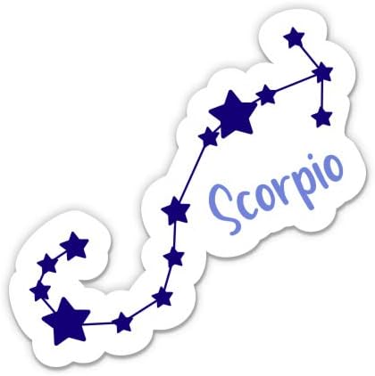 Squiddy Scorpio Zodiac Sign Stars Cute - Vinyl Sticker Decal for Phone, Laptop, Water Bottle (3" Wide) - Scorpio Sticker for men