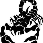 Tribal Scorpion Vinyl Decal Sticker for Home Office Decor Vehicle Window Sign Size- [6 inch] / [15 cm] Tall and Color- Matte Black - Scorpio Sticker for men