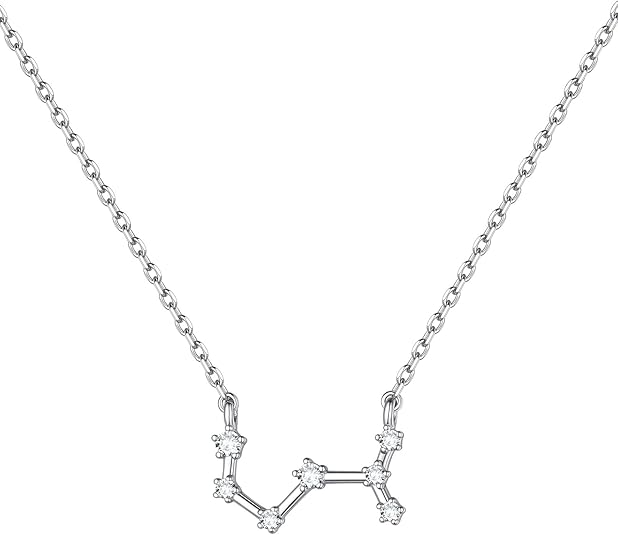 ChicSilver 925 Sterling Silver CZ Astrology 12 Constellation Horoscope Zodiac Necklace Birthday Gift,16-18 inch(with Gift Box) - Scorpio Accessories for men