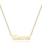 18K Gold Plated Astrology Necklace for Women Jewelry,12 Zodiac Pendant Horoscope Constellations Necklace - Taurus Products for men