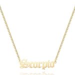 18K Gold Plated Astrology Necklace for Women Jewelry,12 Zodiac Pendant Horoscope Constellations Necklace - Scorpio Products for men