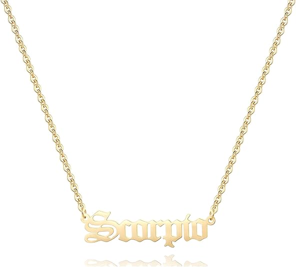 18K Gold Plated Astrology Necklace for Women Jewelry,12 Zodiac Pendant Horoscope Constellations Necklace - Scorpio Products for men