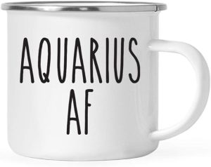 Andaz Press Astrological Zodiac Sign 11oz. Stainless Steel Campfire Coffee Tea Mug Gift, Aquarius AF, 1-Pack, Birthday, Christmas, Horoscope Gift Ideas, Gift Box - Aquarius Mug for men