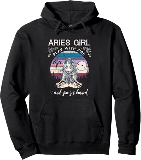 Aries Shirt for Women - Retro Aries Girl Birthday Pullover Hoodie - Aries Hoodie for men