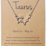 Rhinestone Zodiac Pendant Necklace for Women Silver Crystal 12 Constellation Necklaces Horoscope Sign Star Gemini Necklace Friendship Jewelry - Taurus Products for men