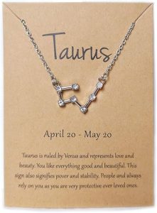 Rhinestone Zodiac Pendant Necklace for Women Silver Crystal 12 Constellation Necklaces Horoscope Sign Star Gemini Necklace Friendship Jewelry - Taurus Products for men
