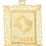 Floreo 10k Yellow Gold Horoscope Zodiac Sign Pendant with Optional Necklace, 0.73" x 0.62" - Pisces for men