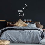 Vinyl Wall Art Decal - Scorpio - 28.5" x 22" - Astrology Zodiac Sign Modern Inspirational Quote Sticker for Bedroom Living Room Home Office Constellation Decor (White) - Scorpio Sticker for men