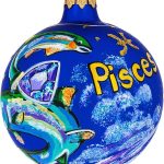 Pisces Zodiac Horoscope Sign Glass Ball Christmas Ornament 3.25 Inches - Pisces Home Decor for men
