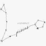 Pisces Zodiac Constellation Drawing Sticker - Sticker Graphic - Auto, Wall, Laptop, Cell, Truck Sticker for Windows, Cars, Trucks - Pisces Car Accessories for men