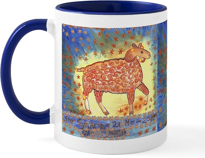 CafePress Star Sign Aries Mug 11 oz (325 ml) Ceramic Coffee Mug - Aries Mug for men