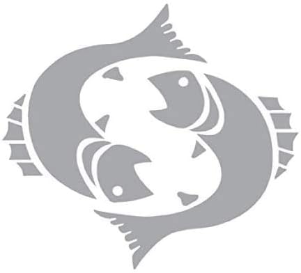 Pisces Zodiac Vinyl Sticker Decals for Car Bumper Window Laptop Tablet Phone (Silver, 4") - Pisces Car Accessories for men