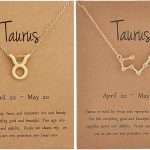 2Pcs Zodiac Necklace for Women 12 Constellation Necklace Zodiac Sign Horoscope Necklaces Zodiac Jewelry Gift - Taurus Products for men