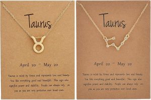 2Pcs Zodiac Necklace for Women 12 Constellation Necklace Zodiac Sign Horoscope Necklaces Zodiac Jewelry Gift - Taurus Products for men
