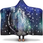 Personalized Virgo Horoscope Zodiac Star Sign Throw Blanket, Hooded Blanket for Teens and Adults (Microfiber Fleece, Adult (80 in x 55 in)) - Virgo Blanket for men
