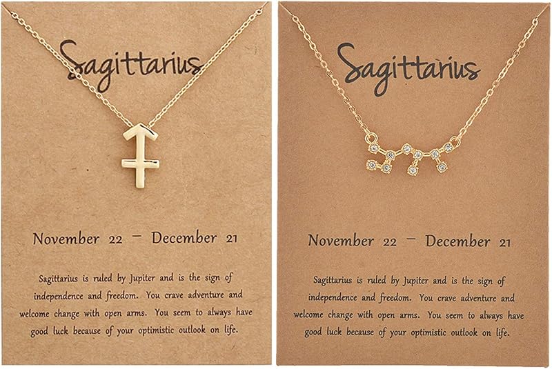 2Pcs Zodiac Necklace for Women 12 Constellation Necklace Zodiac Sign Horoscope Necklaces Zodiac Jewelry Gift - Aries Necklace for men