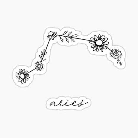 Aries Zodiac Wildflower Constellation Sticker - Sticker Graphic - Auto, Wall, Laptop, Cell, Truck Sticker for Windows, Cars, Trucks - Aries Sticker for men