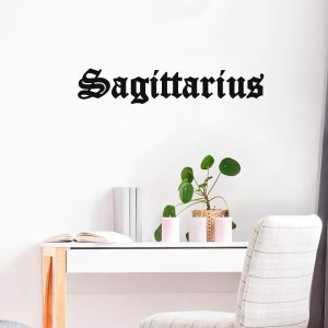 Vinyl Wall Art Decal - Sagittarius - 6" x 32" - Zodiac Signs Gothic Modern Inspirational Astrology Quote Sticker for Bedroom Living Room Closet Home Office Dorm Room Decor (Black, Sagittarius) - Sagittarius Home Decor for men