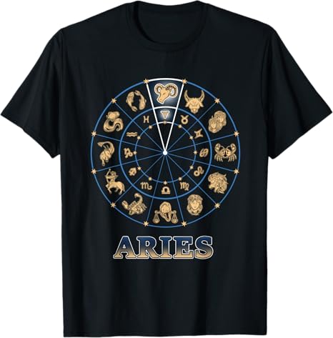 Horoscope Ascendant Aries Zodiac Sign T-Shirt - Aries T-Shirt for men