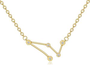 2Pcs Zodiac Necklace for Women 12 Constellation Sign Necklace CZ Astrology Zodiac Star Necklace Birthday Gifts With Message Card Jewelry Clearance - Scorpio Accessories for men