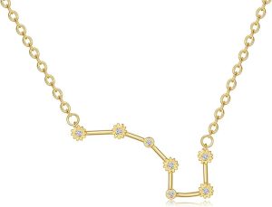 2Pcs Zodiac Necklace for Women 12 Constellation Sign Necklace CZ Astrology Zodiac Star Necklace Birthday Gifts With Message Card Jewelry Clearance - Taurus Products for men