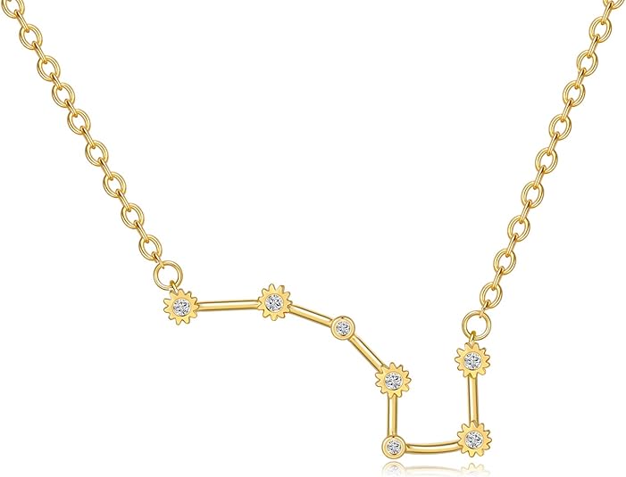 2Pcs Zodiac Necklace for Women 12 Constellation Sign Necklace CZ Astrology Zodiac Star Necklace Birthday Gifts With Message Card Jewelry Clearance - Taurus Products for men