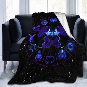 Gemini Zodiac Sign Throw Blanket Ultra-Soft Micro Fleece Blanket Travel Blanket Suitable for Rooms Sofa 60"x50" - Gemini Blanket for men