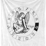 Ambesonne Virgo Throw Blanket, Black and White Zodiac Sign Horoscope Greek Culture Inspired Elements Mythological, Flannel Fleece Accent Piece Soft Couch Cover for Adults, 50" x 70", Black White - Virgo Blanket for men