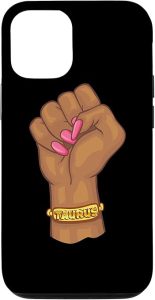 iPhone 12/12 Pro Black Power Feminist Taurus Zodiac Sign Case - Taurus Phone Case for men