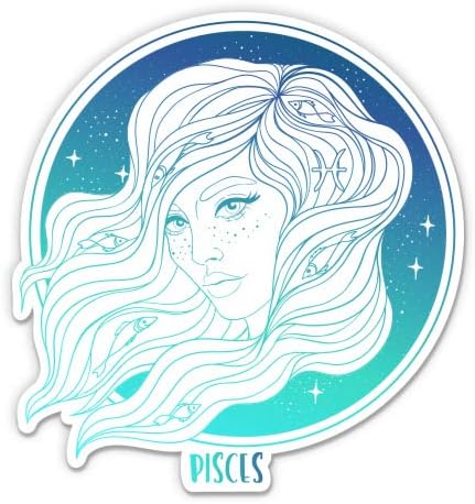 Zodiac Pisces Pretty - 7" Vinyl Sticker - for Car Laptop I-Pad - Waterproof Decal - Pisces Car Accessories for men