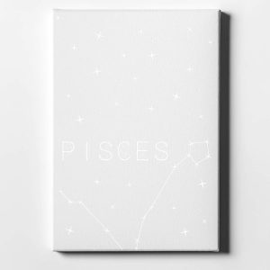 DistinctInk Star Zodiac Pisces - 8" x 10" - Decorative Canvas Wall Art - White Edge - 5/8" Gallery Wrapped - Pisces Canvas for men