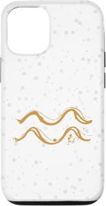 iPhone 12/12 Pro Minimal Aquarius Astrology Birthday Zodiac Sign Case - Aquarius Phone Case for men