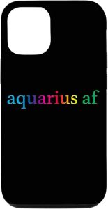 iPhone 12/12 Pro Aquarius AF Gay Rainbow Gradient LGBTQ Pride Zodiac Sign Case - Aquarius Phone Case for men