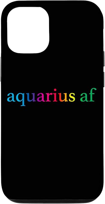 iPhone 12/12 Pro Aquarius AF Gay Rainbow Gradient LGBTQ Pride Zodiac Sign Case - Aquarius Phone Case for men