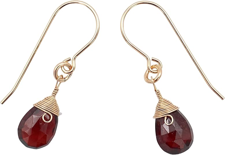 Women's Birthstone Crystal Drop Earrings, Gold Filled - Aries Earrings for men