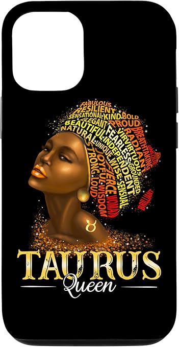 iPhone 12/12 Pro Taurus Queen Womens Birth Date Symbol Zodiac Afro Birthday Case - Taurus Phone Case for men