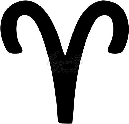 Aries Horoscope Sign Vinyl Decal Sticker for Home Office Decor Vehicle Window Sign Size- [12 inch] / [30 cm] Wide Color- Matte Black - Aries Sticker for men