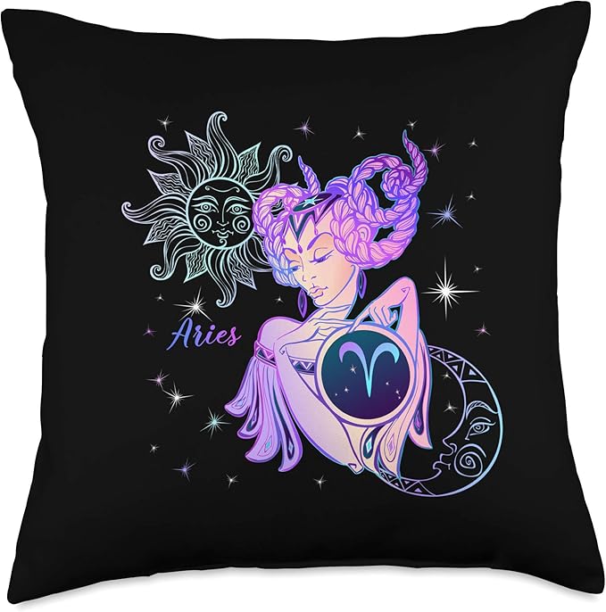 Zodiac Aries Star Sign Throw Pillow - Aries Pillow for men