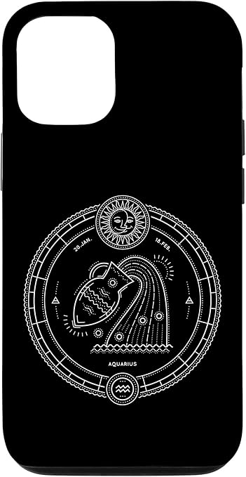 iPhone 12/12 Pro Aquarius Zodiac Sign January February Birthday Gift Case - Aquarius Phone Case for men