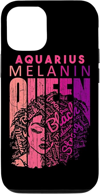 iPhone 12/12 Pro Aquarius Melanin Queen Strong Black Woman Zodiac Horoscope Case - Aquarius Phone Case for men