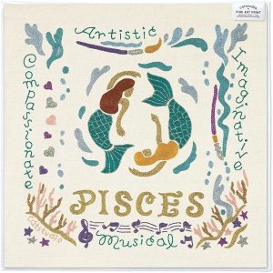 Catstudio Astrology Fine Art Print, Pisces Wall Decor with Original Artwork, Zodiac Sign Art Decor Print, Pisces Gifts, February Birthday Gifts, March Birthday, 8x8 Inches Unframed - Pisces Canvas for men