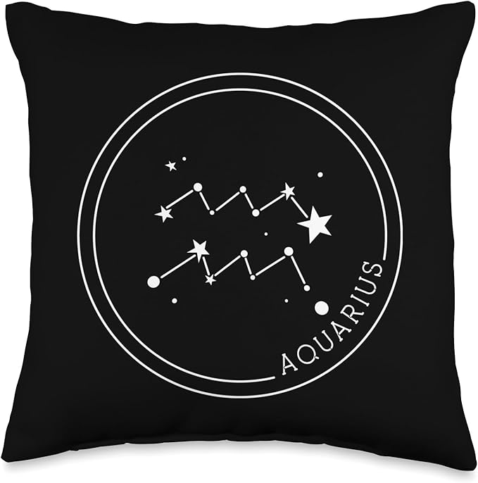 Aquarius Zodiac Sign Constellation Astrology Horoscope Throw Pillow - Aquarius Pillow for men