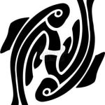Pisces Fish Zodiac Sign Vinyl Decal Sticker for Home Office Decor Vehicle Window Sign Size- [6 inch] / [15 cm] Tall and Color- Matte Black - Pisces Car Accessories for men