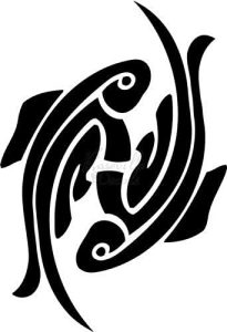 Pisces Fish Zodiac Sign Vinyl Decal Sticker for Home Office Decor Vehicle Window Sign Size- [6 inch] / [15 cm] Tall and Color- Matte Black - Pisces Car Accessories for men